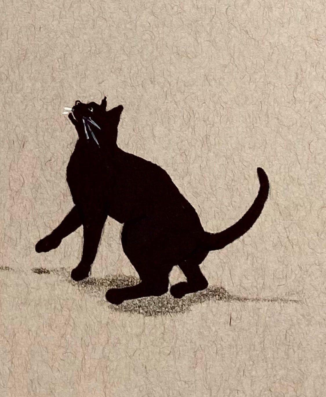 Dance of Life - ink illustration print of a woman dancing with a cat