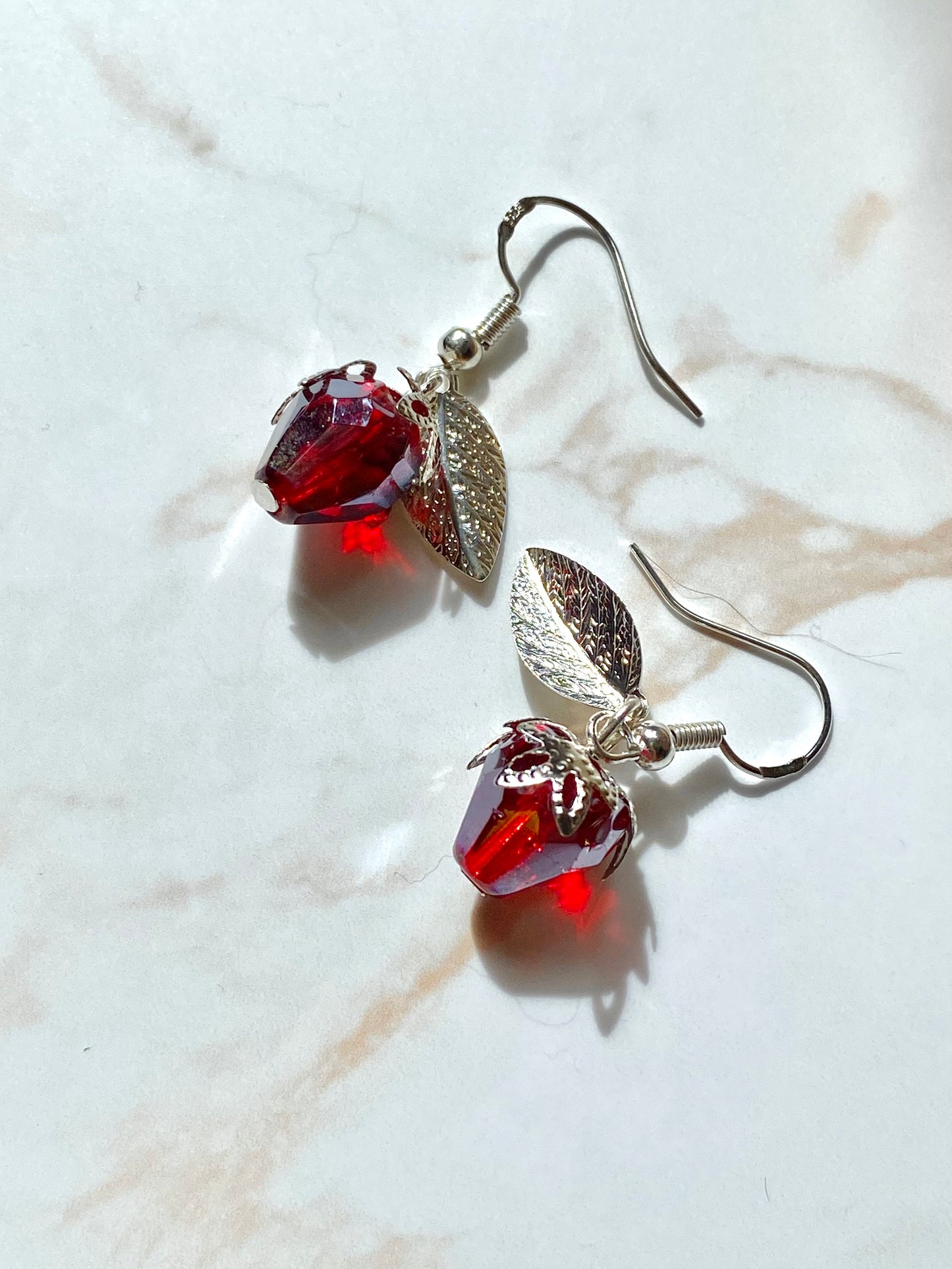 Sterling silver vintage raspberry fruit earrings. Perfect gift.