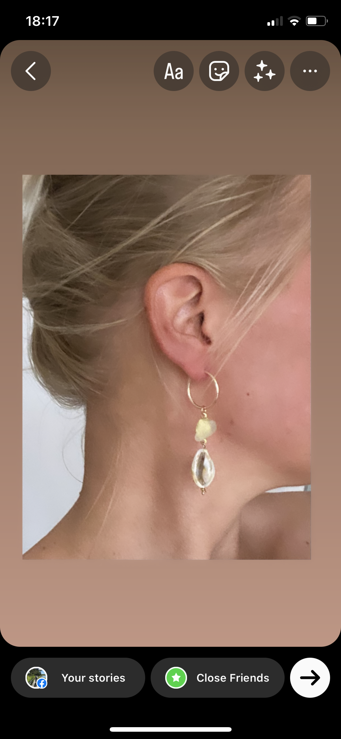 Asymmetrical seaglass shell Pearl mismatched statement earrings