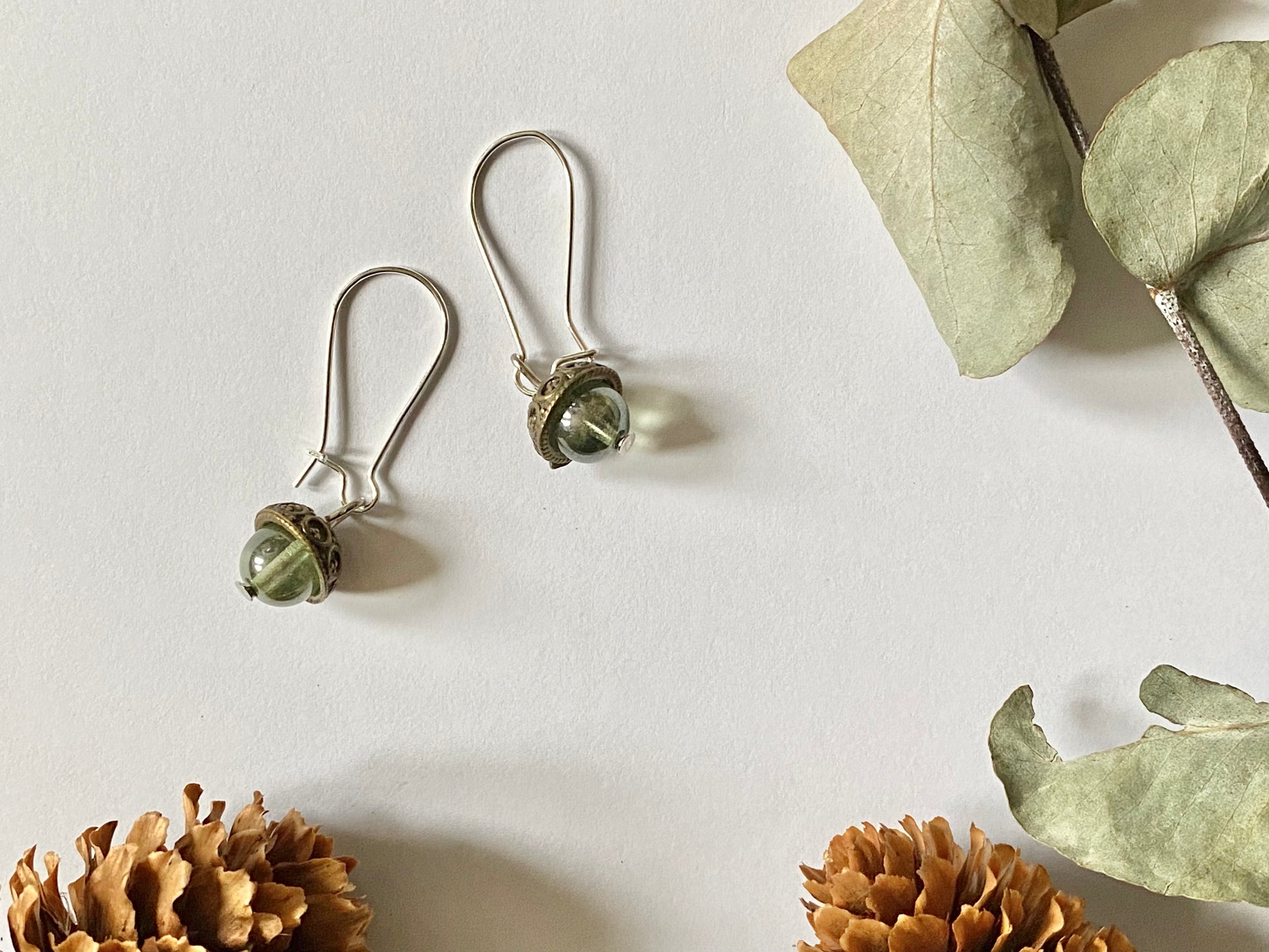 Vintage sales green earrings