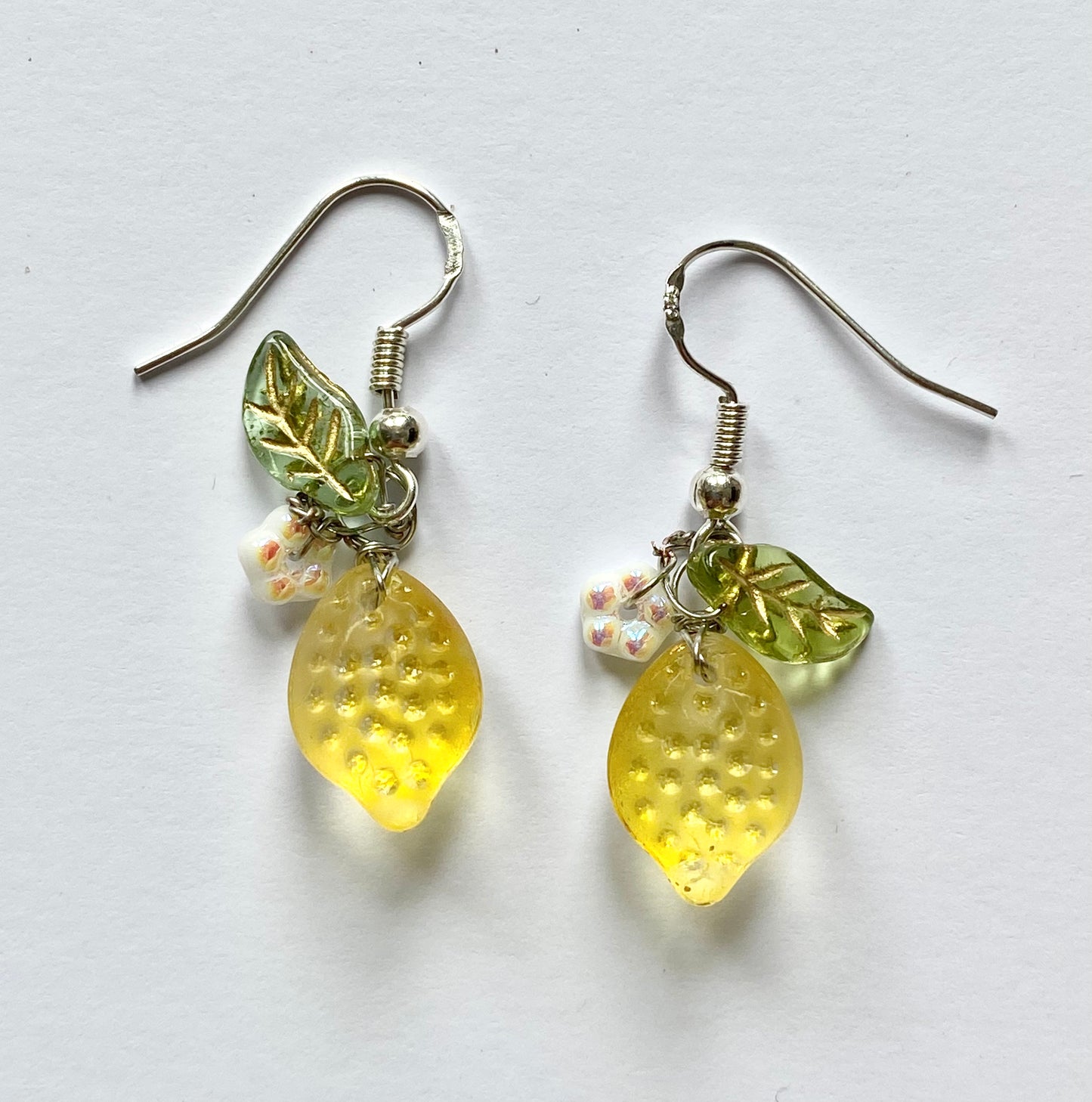 Glass Lemon Fruit Earrings